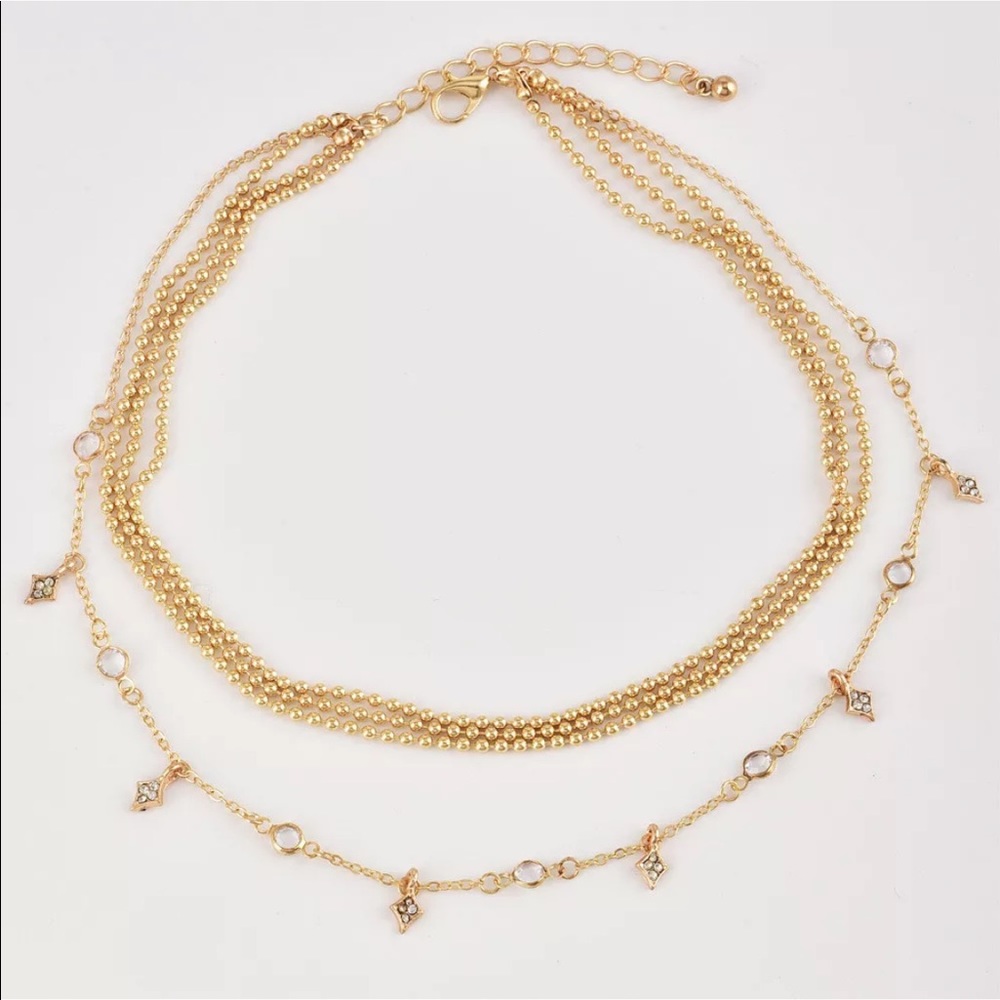 Shiny Multi-Layers Diamond and Star Necklace - Picture 5 of 6